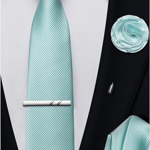 Ailisus 2.4" Solid Satin Skinny Ties for Men Slim Necktie and Pocket Square Tie